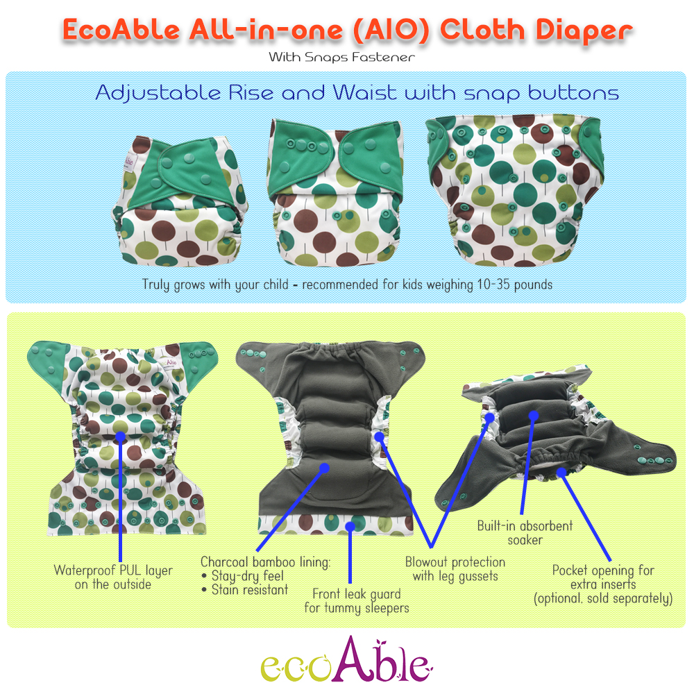 EcoAble All-in-one Cloth Diaper Guide (AIO)