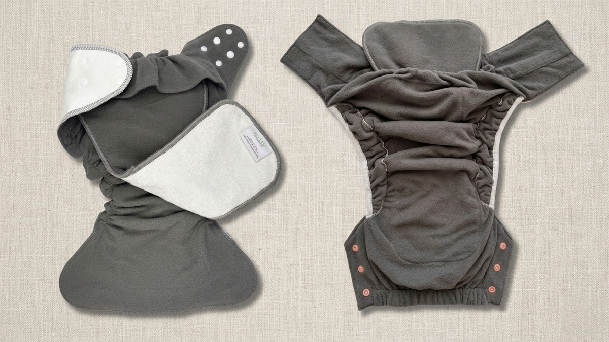 Two ways to position the bamboo snap-in insert &mdash; snapped inside the fitted diaper or tucked inside the pull-on pocket