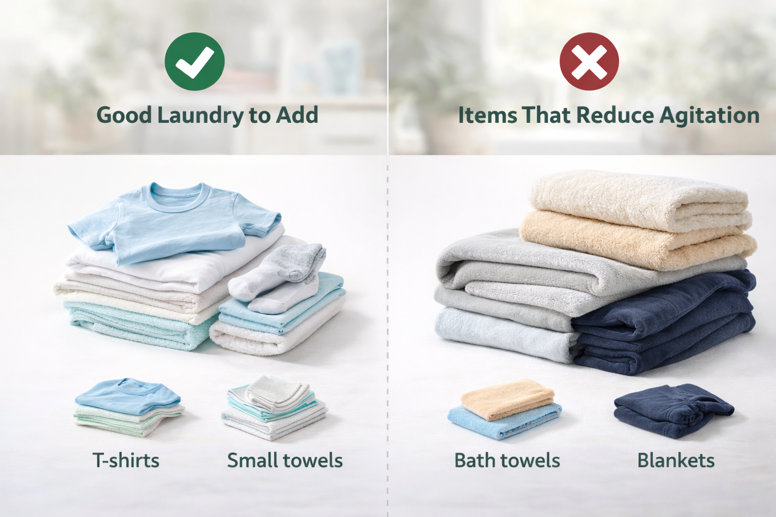 good laundry items to bulk cloth diaper wash loads vs bulky items that reduce agitation