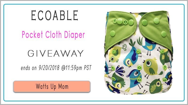 EcoAble Pocket Cloth Diaper Review and Giveaway