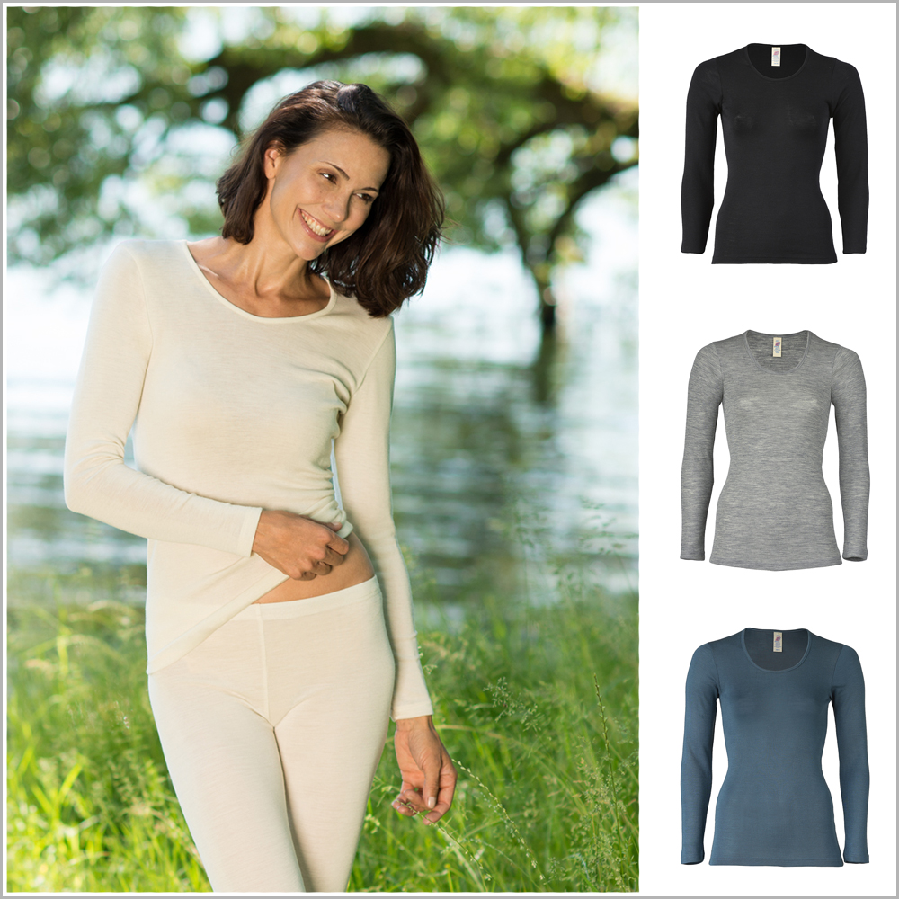 Engel Women's Organic Merino Wool Long-Sleeve Shirt